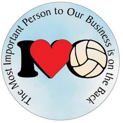 I Love Volleyball Photo Hand Mirror (2½" Diameter)