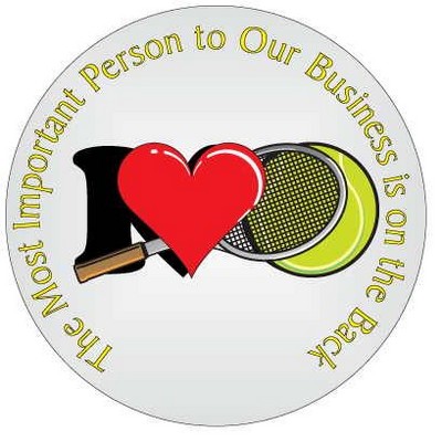 I Love Tennis w/Racket Photo Hand Mirror (2½" Diameter)