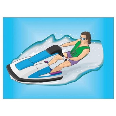 Jet Ski Metal Photo Magnet w/ Magnetic Back (2 1/2"x3 1/2")