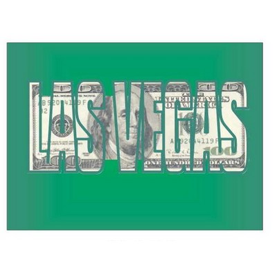 Las Vegas Block Letter $100 Bill Rectangle Badge w/ Bar Pin (2 1/2"x3 1/2")