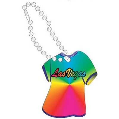Las Vegas T-Shirt Key Chain w/ Black Back (4 Square Inch)