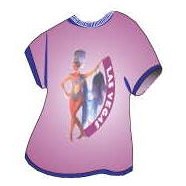 Vegas Showgirl in Purple T-Shirt Lapel Pin