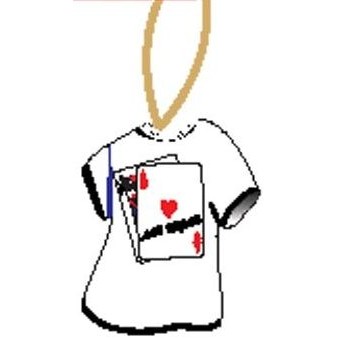 Las Vegas Blackjack T-Shirt Promotional Ornament w/ Black Back (4 Square Inch)