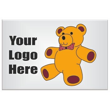 Teddy Bear Rectangle Badge w/ Bar Pin (2"x3")