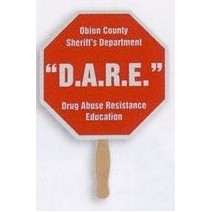 Octagon Hand Fan w/Wooden Handle