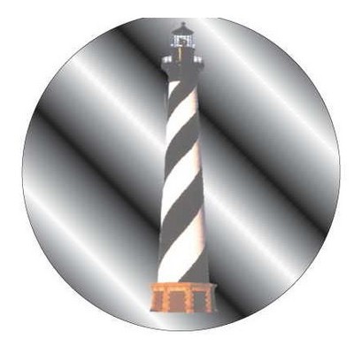 Lighthouse Round Metal Photo Magnet (2 1/2")
