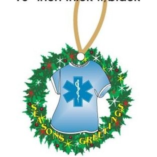 Caduceus Cross T Shirt Promotional Wreath Ornament w/ Black Back