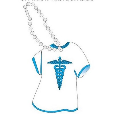 Caduceus Promotional T Shirt Key Chain w/ Black Back (4 Square Inch)