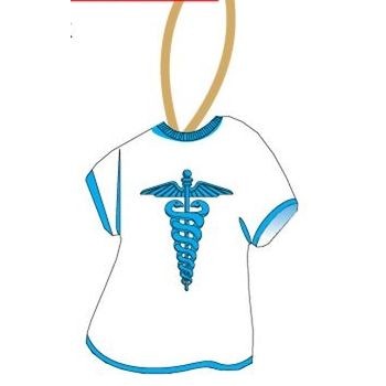 Caduceus T-Shirt Promotional Ornament w/ Black Back (4 Square Inch)