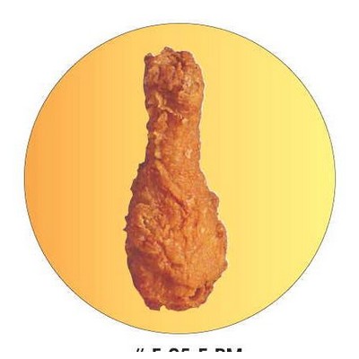 Chicken Leg Round Metal Photo Magnet (2 1/2")