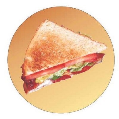 Sandwich Round Metal Photo Magnet (2 1/2")