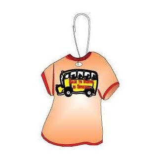 School Bus w/ Slogan T-Shirt Zipper Pull