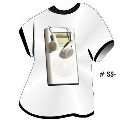 MP3 Player T-Shirt Acrylic Coaster w/Felt Back