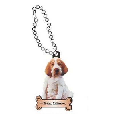 Bracco Italiano Dog Promotional Key Chain w/ Black Back (4 Square Inch)