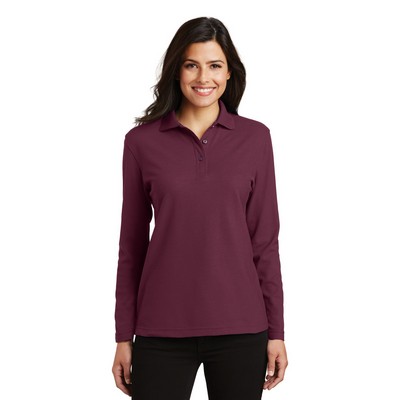 Port Authority® Women's Silk Touch™ Long Sleeve Polo.