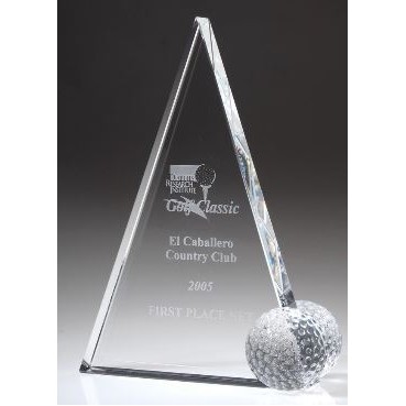 Large Optical Crystal Peak Golf Trophy