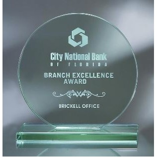 Large Jade Glass Corona Award