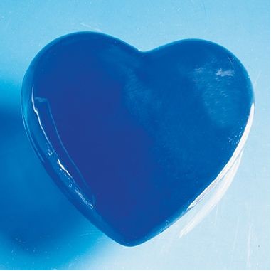 Blue Glass Heart Paper Weight