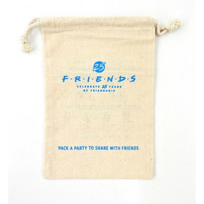 6"x9" Weedy 100% Natural Cotton Drawstring Bag