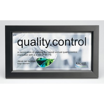 SHINE: Black Wood Framed Glass Wall Award w/Beveled Glass