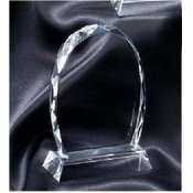 Optic Crystal Clipped Oval Award - Small