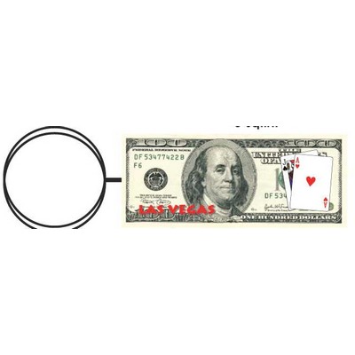 Las Vegas Blackjack $100 Key Chain w/Clear Mirrored Back (10 Square Inch)