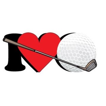 I Love Golf Magnet w/ Full Magnetic Back (10 Square Inch)