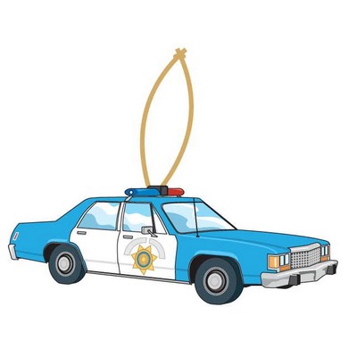 Police Car Executive Ornament w/ Mirrored Back (2 Square Inch)