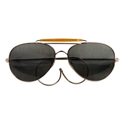 Aviator Style Sunglasses w/Military Printed Case & Box