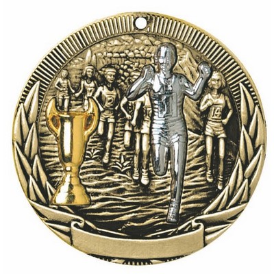 Cross Country, Tri-Colored Medal, 2"