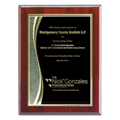 Plaque - 9"x12" Wall Plaque w/ Black Wave Marble Plate (7"x10")