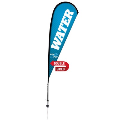 11.5' Premium Teardrop Sail Sign Flag, 2-Sided, Ground Spike