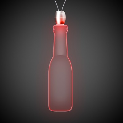 24" Red Round Bottle Light-Up Pendant Necklace(Pad Print)