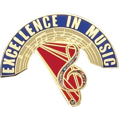 1-3/8" Excellence in Music Clutch Back Pin