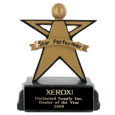 5 ¼" Star Performer Scholastic Trophy w/Black Plate