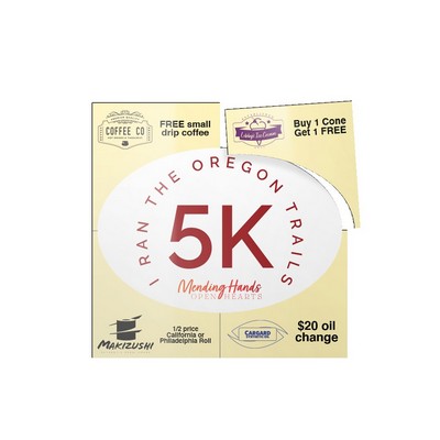 Square 4 Color Process Outdoor Magnet w/Kiss Cut Oval (6"x 6")