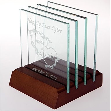 Square Jade Glass Coaster Set (Screen Printed)