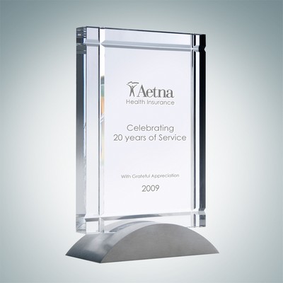 Deco Optical Crystal Award Plaque