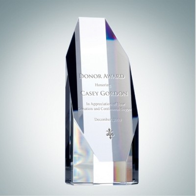 Octagon Optical Crystal Tower Award (Small)