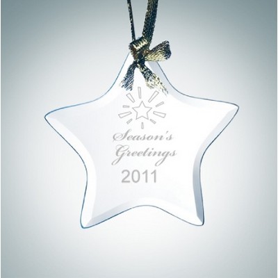 Beveled Star Jade Glass Ornament