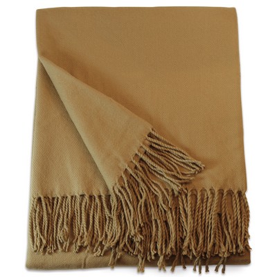 Camel Tan Acrylic Throw Blanket