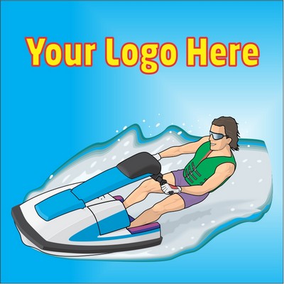 Jet Ski Metal Photo Magnet w/ Magnetic Back (2 1/2" Square)