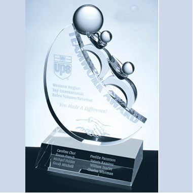 Team Work Crystal Awards ( Laser Engrave )