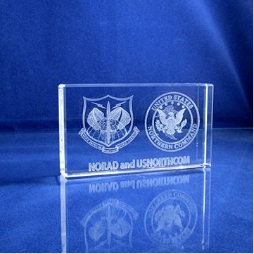 Beveled Edge Optical Crystal Paperweight (3"x5"x1")