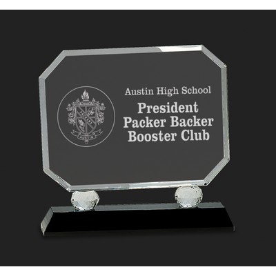 Dedicated-BB Crystal Award L - 8'' H