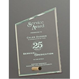 Economy Jade Glass Slant Top Rectangle Plaque (4"x6")