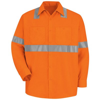 Red Kap™ Hi-Visibility Long Sleeve Orange Work Shirt (Class 2 Level 2)