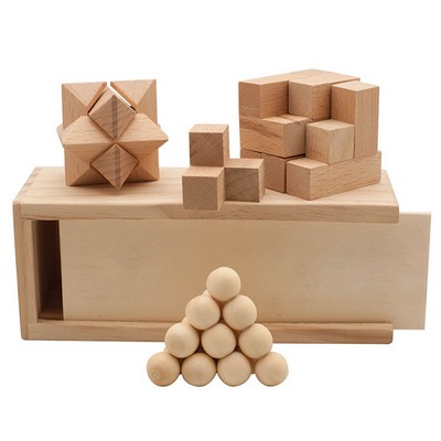 3" 1 Wooden Puzzle Box Set