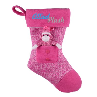 Pink Sock Monkey Stocking