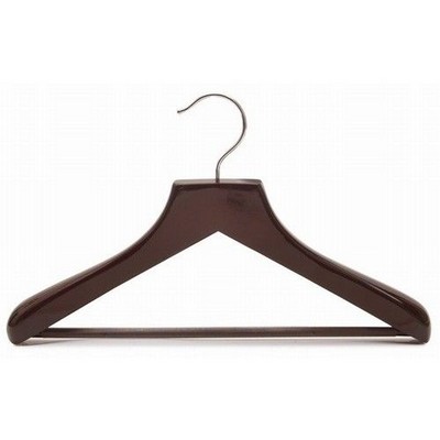 Petite Size Deluxe Wooden Walnut & Chrome Suit Hanger